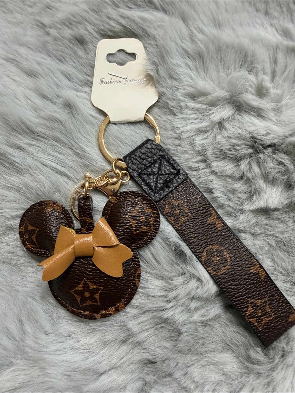Dark Brown Monogram Mouse bag charm - Picture 2 of 3